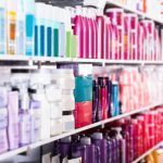 Showcase,With,Bottles,Of,Shampoos,And,Conditioners,In,The,Hair