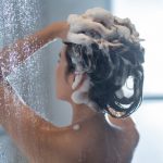 Asian,Woman,Washing,Hair,And,Showering